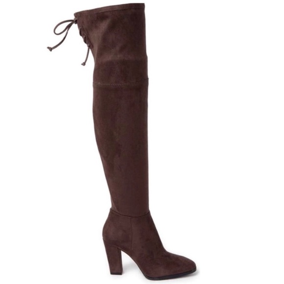 VINCE CAMUTO Brown Thigh High Boots Block Heels Size 9M Over the Knee - Picture 1 of 16